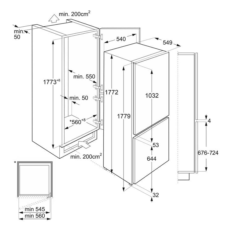 SMEG C4172F FRIGORIFERO COMBINATO DA INCASSO...
