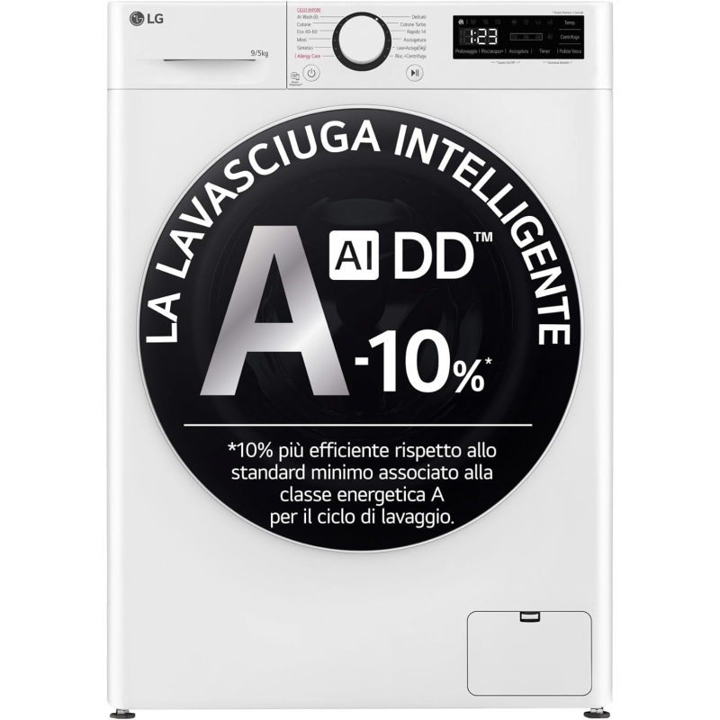 LG D2R5S09TSWW LAVASCIUGA SLIM 9/5KG 1200 GIRI AI DD TURBOWASH 360 VAPORE CLASSE E