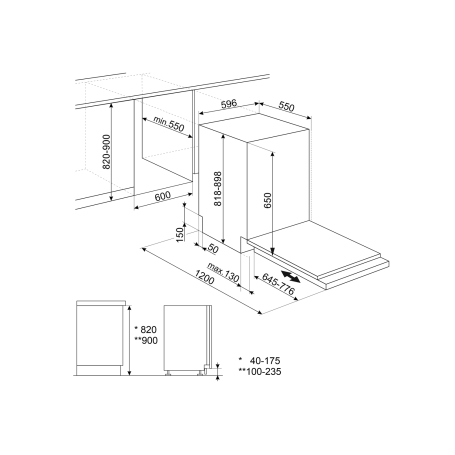 SMEG STL262D LAVASTOVIGLIE DA INCASSO A SCOMPARSA TOTALE 13 COPERTI 8 PROGRAMMI CLASSE D