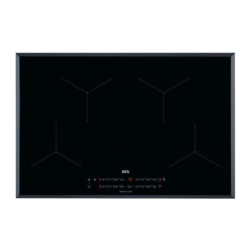 AEG IKB84433FB PIANO COTTURA DA INCASSO A INDUZIONE 77 CM 4 ZONE COTTURA FUNZIONE BRIDGE NERO