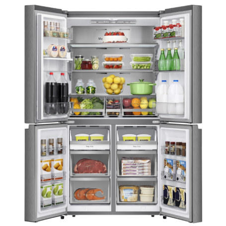 HISENSE RQ758N4SWSE FRIGORIFERO 4 PORTE DESIGN FLAT DOOR 606LT TOTAL NO FROST CLASSE E INOX