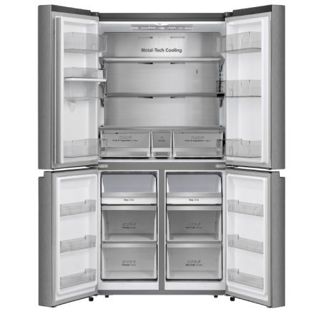 HISENSE RQ758N4SWSE FRIGORIFERO 4 PORTE DESIGN FLAT DOOR 606LT TOTAL NO FROST CLASSE E INOX