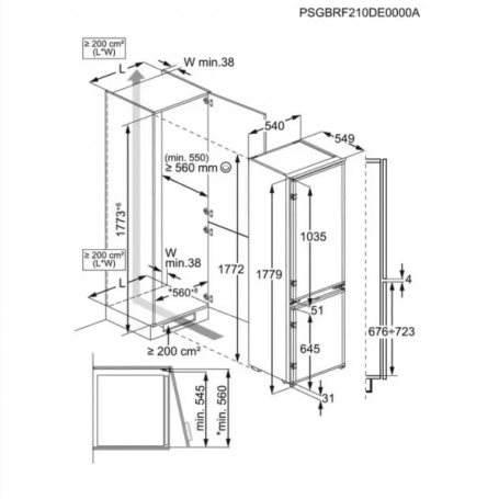 ELECTROLUX KND5FE18S FRIGORIFERO COMBINATO DA INCASSO SERIE 500 269LT LOW FROST CLASSE E