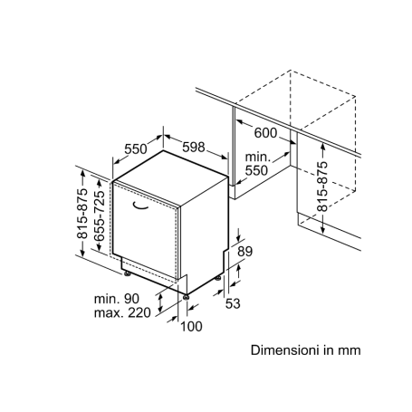 BOSCH SMV2HVX02E LAVASTOVIGLIE DA INCASSO A SCOMPARSA TOTALE 14 COPERTI WIFI CLASSE D