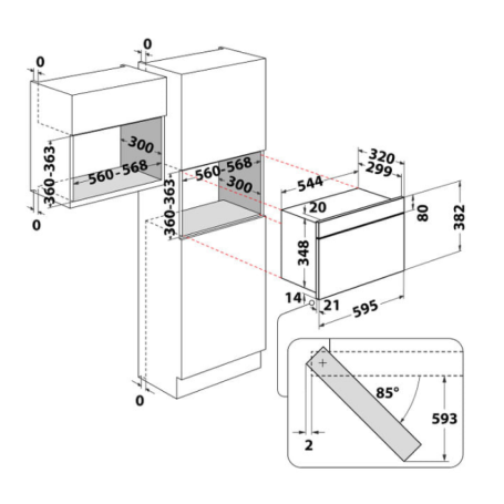 WHIRLPOOL W67 MN840 NB FORNO A MICROONDE DA INCASSO 22LT GRILL NERO - W67MN840NB