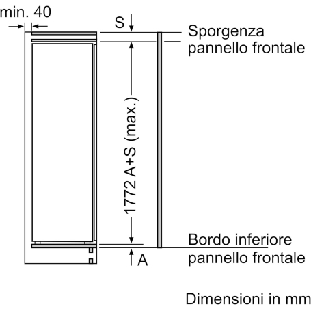 BOSCH KIR81NSE0 FRIGORIFERO MONOPORTA DA INCASSO 310LT VENTILATO CLASSE E