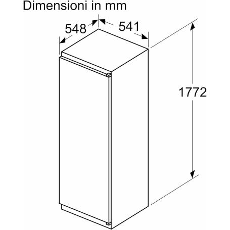 BOSCH KIR81NSE0 FRIGORIFERO MONOPORTA DA INCASSO 310LT VENTILATO CLASSE E