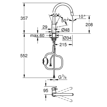 GROHE 30573000 MISCELATORE GIREVOLE COLORE CROMO