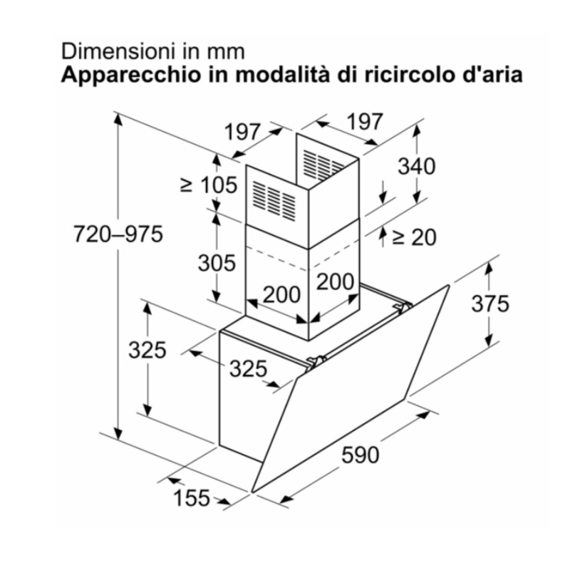 BOSCH DWK65DK60 CAPPA A PARETE ASPIRANTE IN...