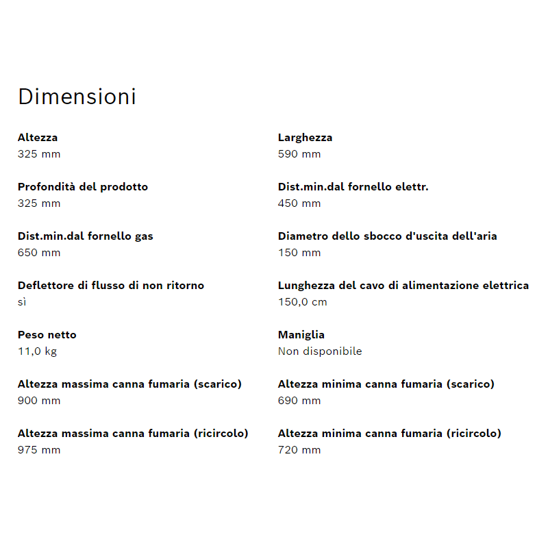 BOSCH DWK65DK60 CAPPA A PARETE ASPIRANTE IN...