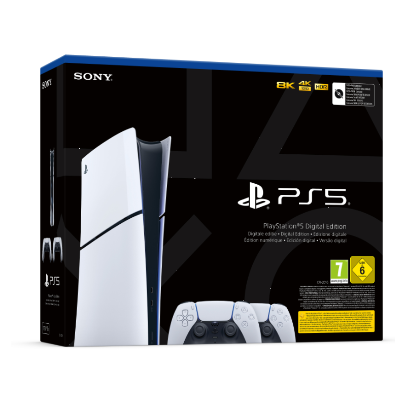 SONY PS5 DIGITAL EDITION CONSOLE DA GIOCO SSD 1000GB 2 CONTROLLER DUAL SENSE 5 ETHERNET + WIFI - 1000042065