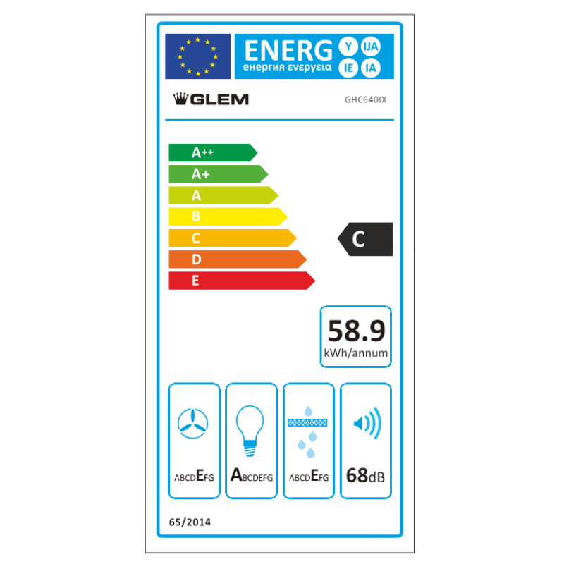 GLEM GAS GHC640IX CAPPA SOTTOPENSILE ASPIRANTE...