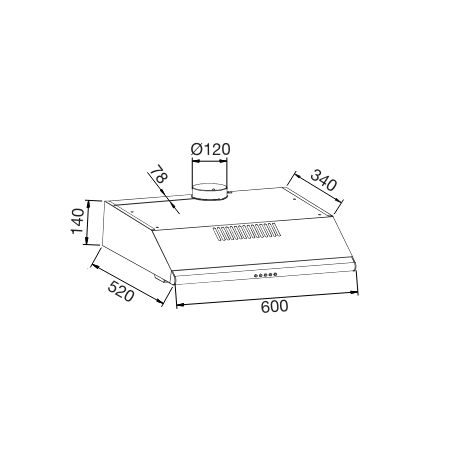 GLEM GAS GHC640IX CAPPA SOTTOPENSILE ASPIRANTE 60CM COLORE INOX