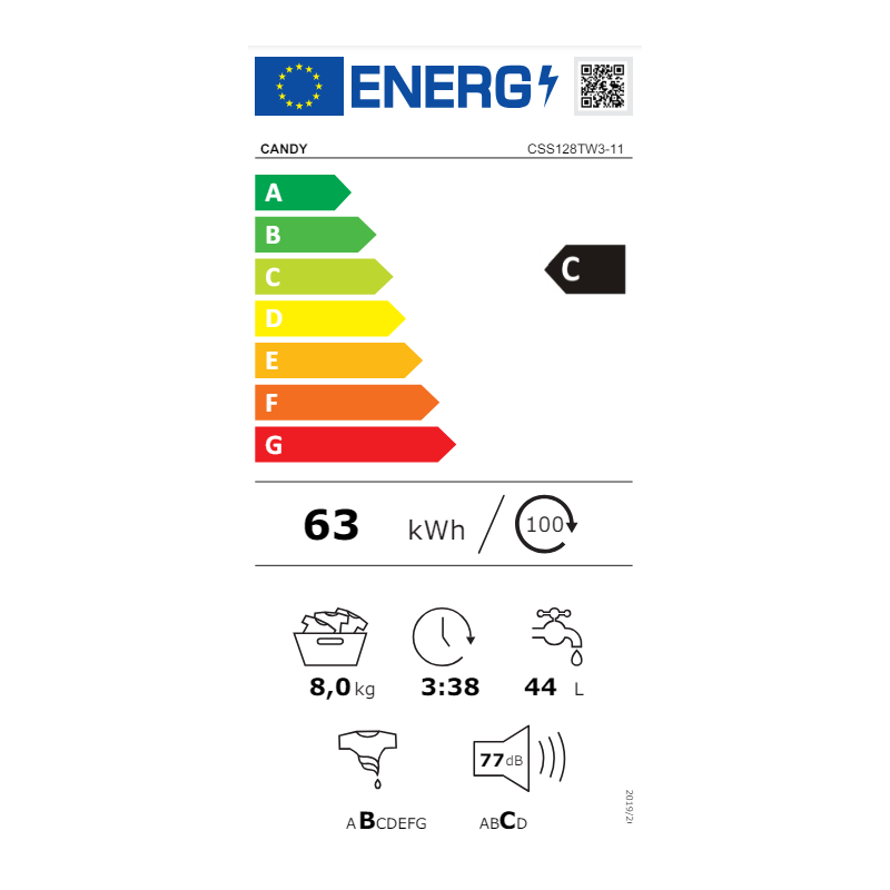 CANDY CSS128TW3-11 LAVATRICE 8KG 1200 GIRI...