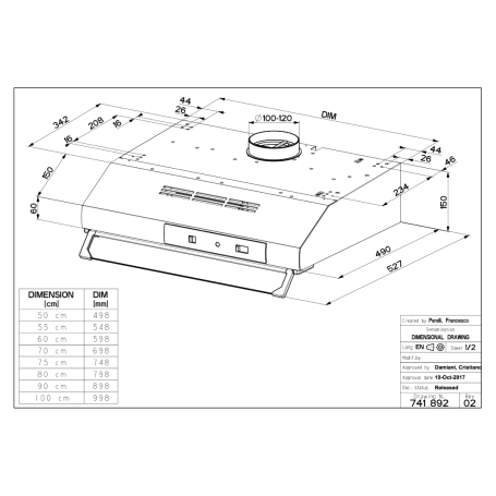 FABER TCH04 PLUS BK16A 741 CAPPA SOTTOPENSILE ASPIRANTE 60CM NERA - 300.0557.491