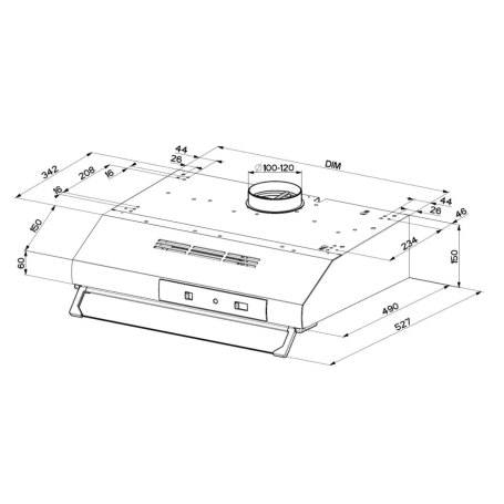 FABER TCH04 PLUS WH19A 741 CAPPA SOTTOPENSILE ASPIRANTE 90CM BIANCA - 300.0557.488