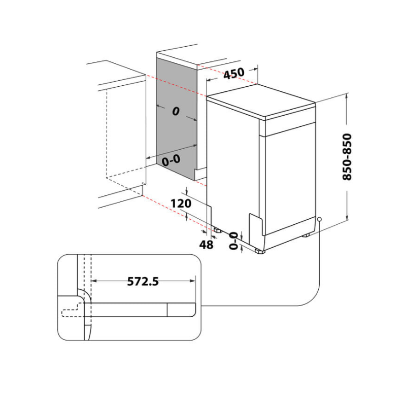 WHIRLPOOL WSFO 3T223 PC X LAVASTOVIGLIE SLIM...