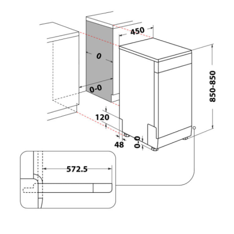 WHIRLPOOL WSFO 3T223 PC X LAVASTOVIGLIE SLIM 45CM LIBERA INSTALLAZIONE 10 COPERTI CLASSE E INOX - WSFO3T223PCX