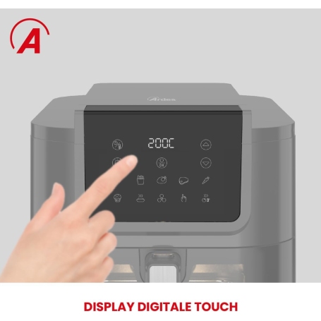 ARDES ARFRYA08LV FRIGGITRICE AD ARIA FRIGGISANA 8LT DISPLAY TOUCH COLORE NERO