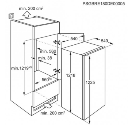 ELECTROLUX KFB1AE12S FRIGORIFERO MONOPORTA DA INCASSO STATICO 188LT CLASSE E