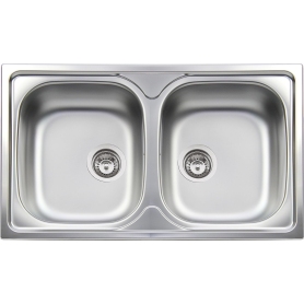 APELL TM862IPC LAVELLO 2 VASCHE 86x50CM INOX PRELUCIDO