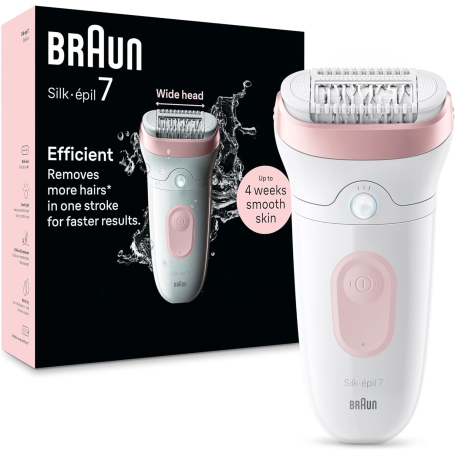 BRAUN 7 7-000 SILK-EPIL TOTAL BODY RICARICABILE CON LUCE WET&DRY BIANCO/ROSA