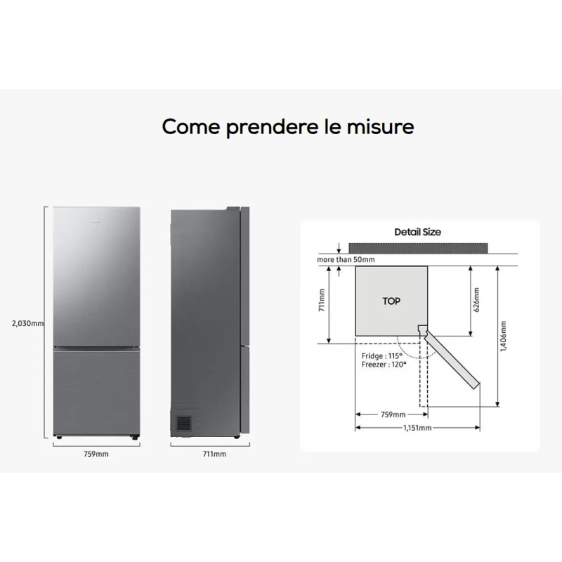 SAMSUNG RB53DG706CS9EF FRIGORIFERO COMBINATO...