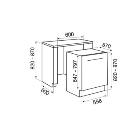 SCHOCK SDI543AS2 LAVASTOVIGLIE DA INCASSO A SCOMPARSA TOTALE 13 COPERTI 5 PROGRAMMI CLASSE E