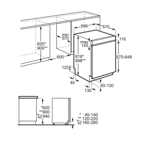 ELECTROLUX EEM69300IX LAVASTOVIGLIE DA INCASSO A SCOMPARSA PARZIALE 15 COPERTI 8 PROGRAMMI CLASSE D