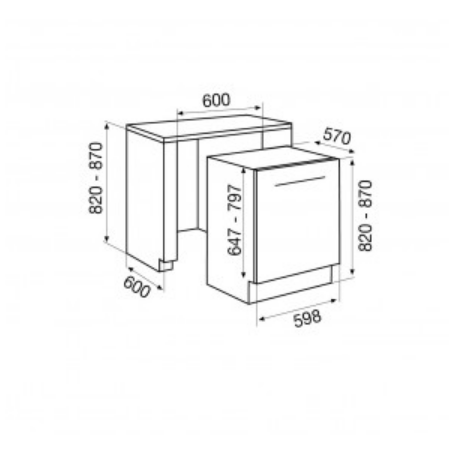 SCHOCK SDI955TS2 LAVASTOVIGLIE DA INCASSO A SCOMPARSA TOTALE 15 COPERTI 9 PROGRAMMI CLASSE E - PROMO