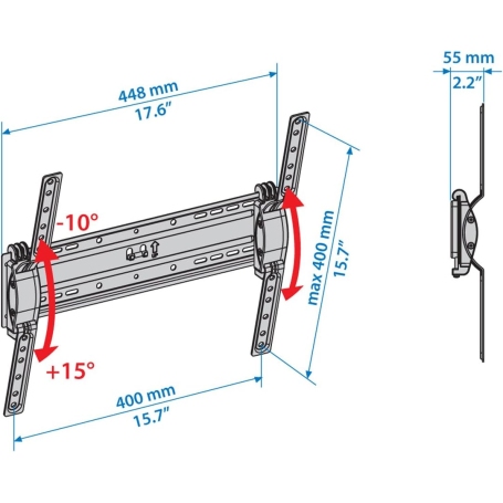 MELICONI STYLE T400 SUPPORTO DA PARETE PER TV DA 37'' A 50 ''