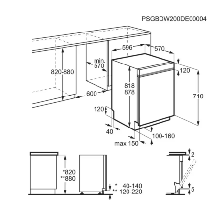 ELECTROLUX KEAC7200IW LAVASTOVIGLIE DA INCASSO A SCOMPARSA PARZIALE 13 COPERTI CLASSE E