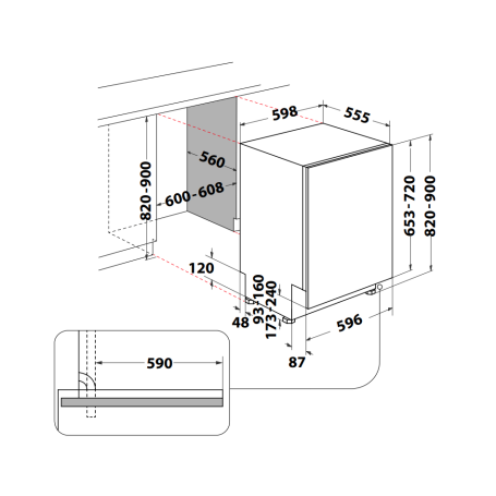 HOTPOINT ARISTON H2I HUD526 AS LAVASTOVIGLIE DA INCASSO A SCOMPARSA TOTALE 14 COPERTI CLASSE E - H2IHUD526AS