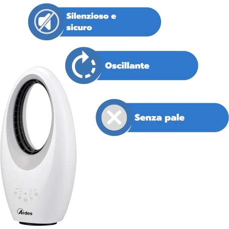 ARDES AR5BL1B MUNA BLADELESS VENTILATORE 3 VELOCITA' CON TELECOMANDO