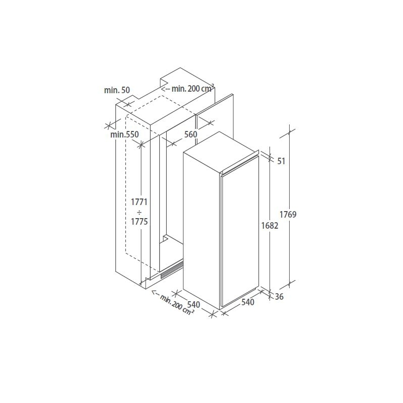 CANDY CM4S518EW FRIGO MONOPORTA DA INCASSO...