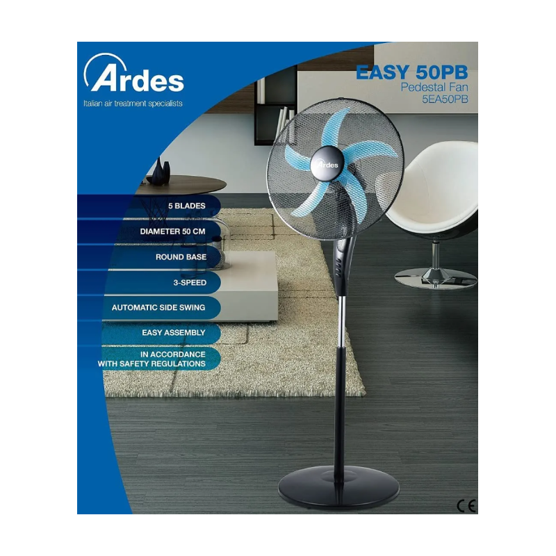 ARDES EASY 50PB VENTILATORE A PIANTANA 5 PALE 3...