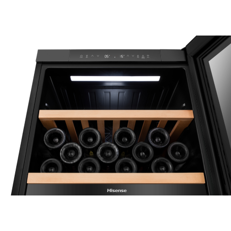 HISENSE RW3N230GELF CANTINETTA VINI 108 BOTTIGLIE TOTAL NO FROST 2 ZONE DI TEMPERATURA CLASSE F NERO