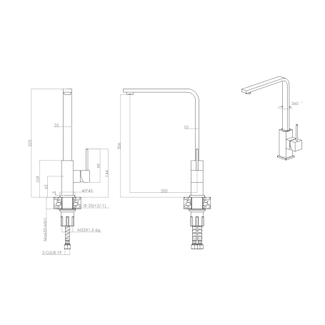 ELLECI MGKX0140 X01 MISCELATORE MONOCOMANDO CANNA ALTA COLORE NERO - PROMO