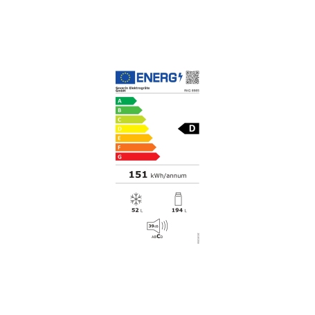 SEVERIN RKG 8985 FRIGORIFERO DOPPIA PORTA RETRO' 246LT CLASSE D COLORE CREMA