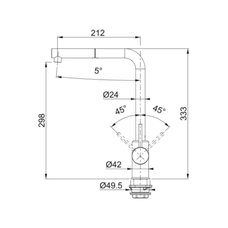 FRANKE 115.0668.280 MISCELATORE MONOCOMANDO CROMATO