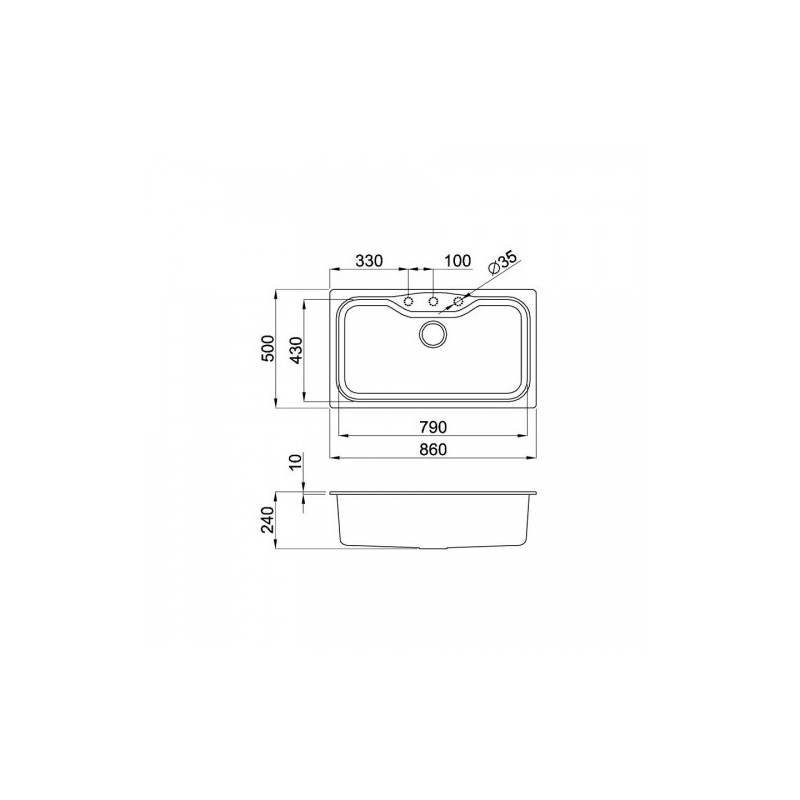 ELLECI LGF36051 LAVELLO MONOVASCA 86x50 CM...