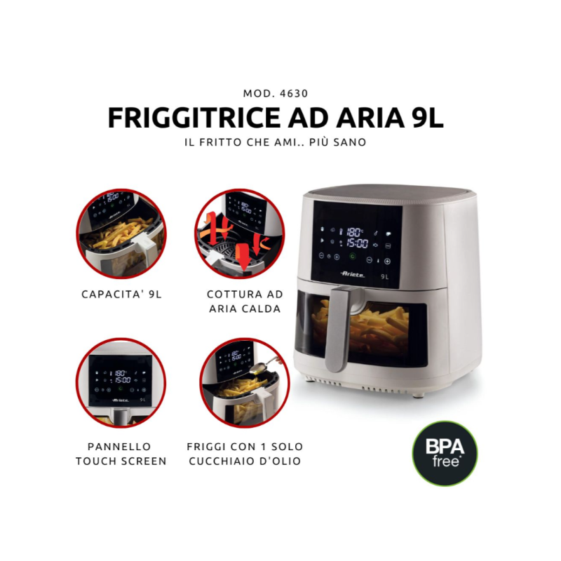 ARIETE 4630/03 FRIGGITRICE AD ARIA 9LT COLORE...