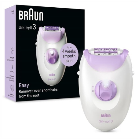 BRAUN SILK-ÉPIL 3 3-000 EPILATORE SERIE 3 CON FILO E LUCE LED - S-EPIL3000