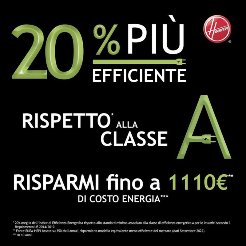 HOOVER H5WPB49AMBC8/1-S LAVATRICE 9 KG 1400...