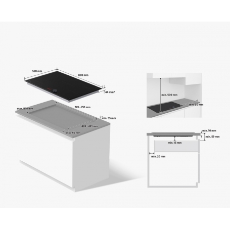 SAMSUNG NZ84C6057KK/U1 PIANO COTTURA DA INCASSO A INDUZIONE SLIM FIT 80CM FLEX ZONE COLORE NERO