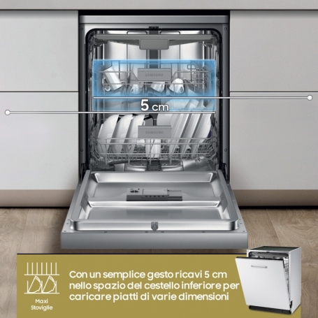 SAMSUNG DW60M6050BB/EG LAVASTOVIGLIE DA INCASSO A SCOMPARSA TOTALE 14 COPERTI CLASSE E