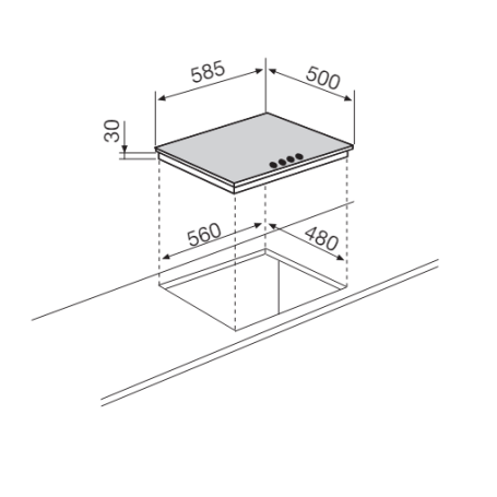 GLEM GAS GT645AN PIANO COTTURA DA INCASSO 60CM 4 FUOCHI A GAS COLORE ANTRACITE