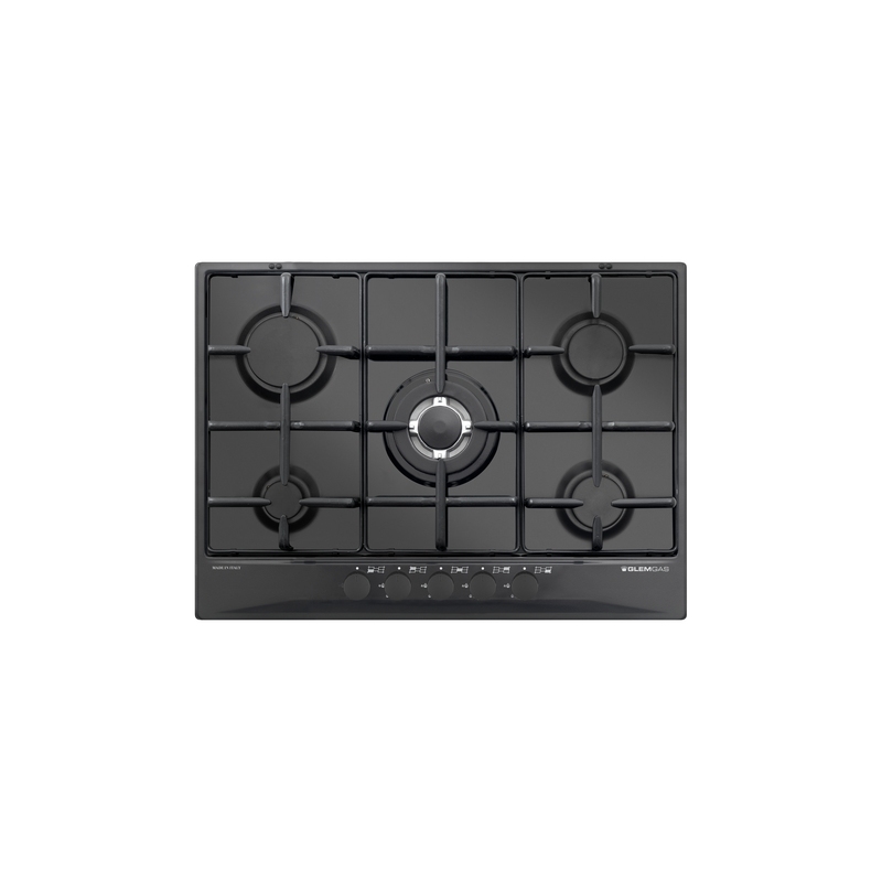 GLEM GAS GT755NC PIANO COTTURA DA INCASSO 70CM 5 FUOCHI A GAS COLORE NERO