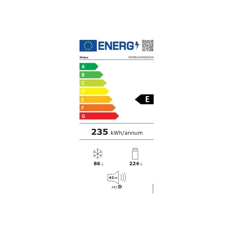 MIDEA MDRB424FGE02OE FRIGORIFERO COMBINATO...