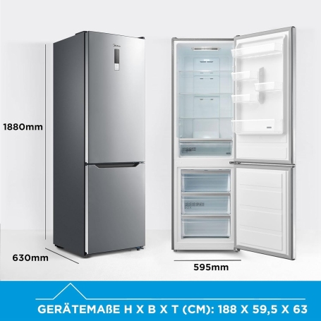 MIDEA MDRB424FGE02OE FRIGORIFERO COMBINATO 310LT NO FROST CLASSE E INOX